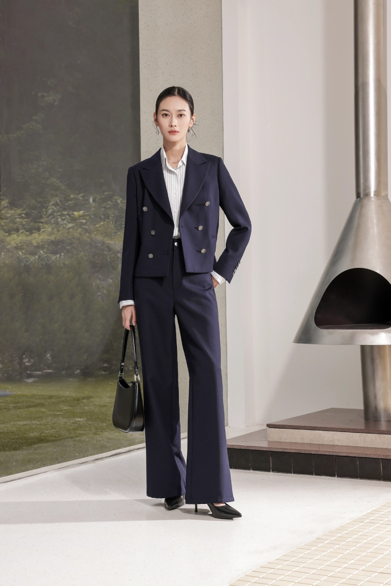 abito blu navy in lana
